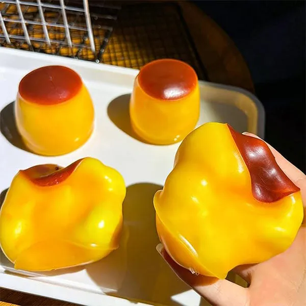 Crunch & Squish Caramel Pudding Crunchy Squishies Stress Ball Fidget Toy — photo 3