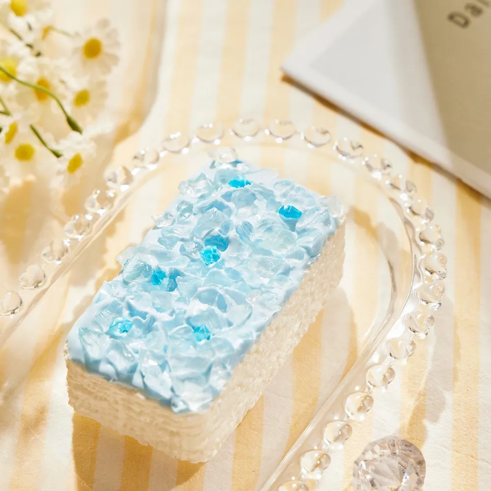 Crunchy Blue Ice Crystal Cake TABA Squishy
