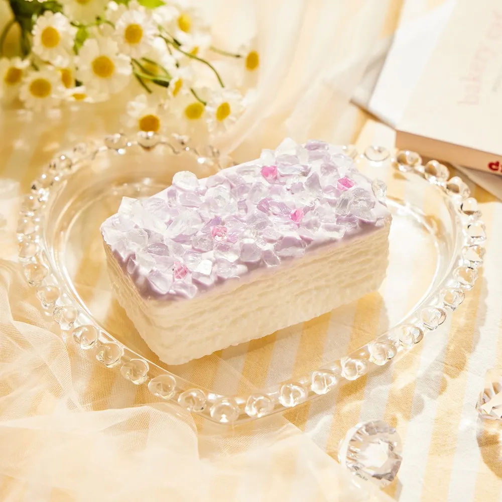 Crunchy Lavender Ice Crystal Cake TABA Squishy