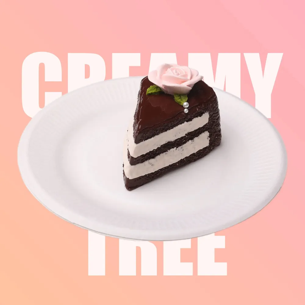【CT102】Rose Black Chocolate Cake Slice Squishy Toy