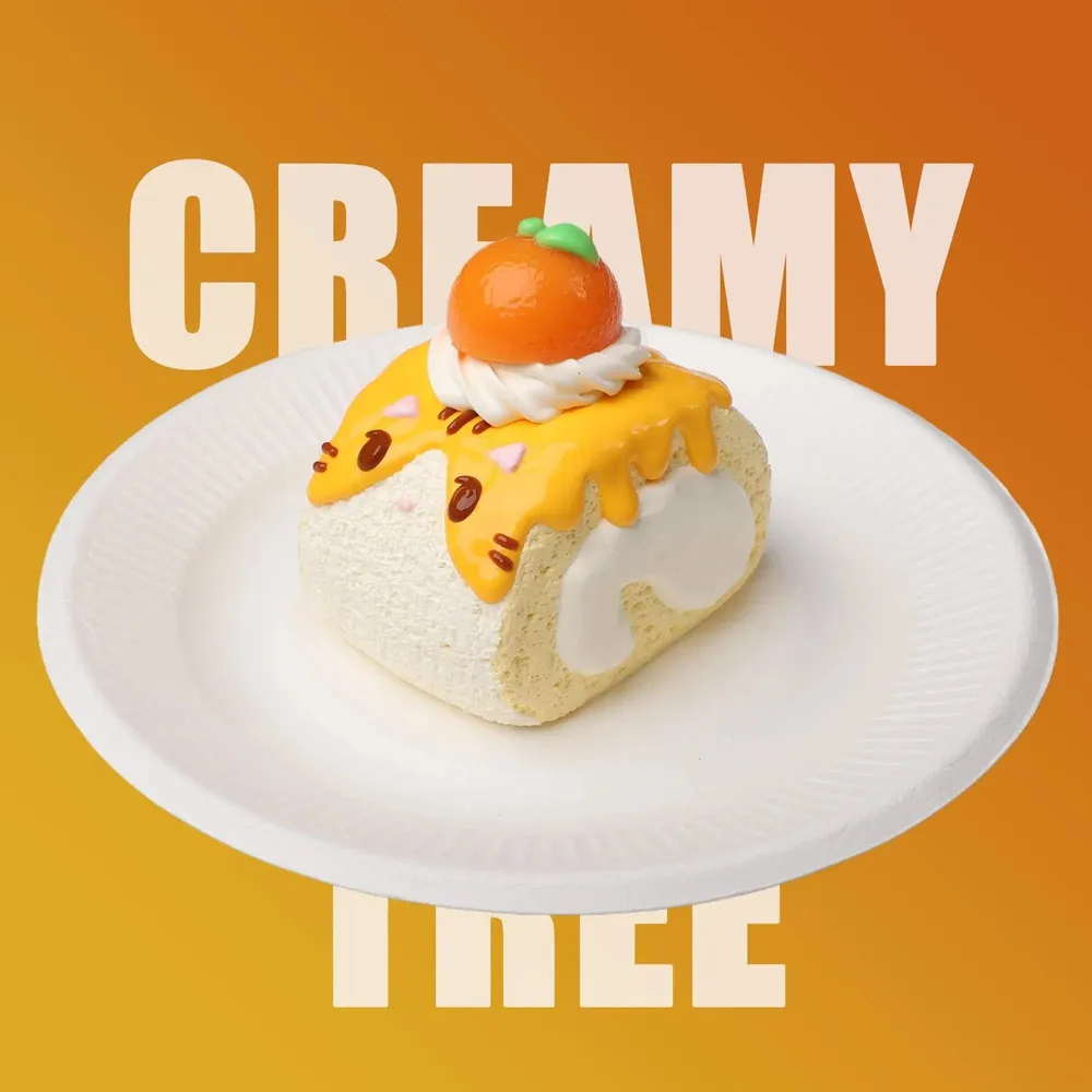 【CT152】Ginger Cat Swiss Roll Squishy Toy