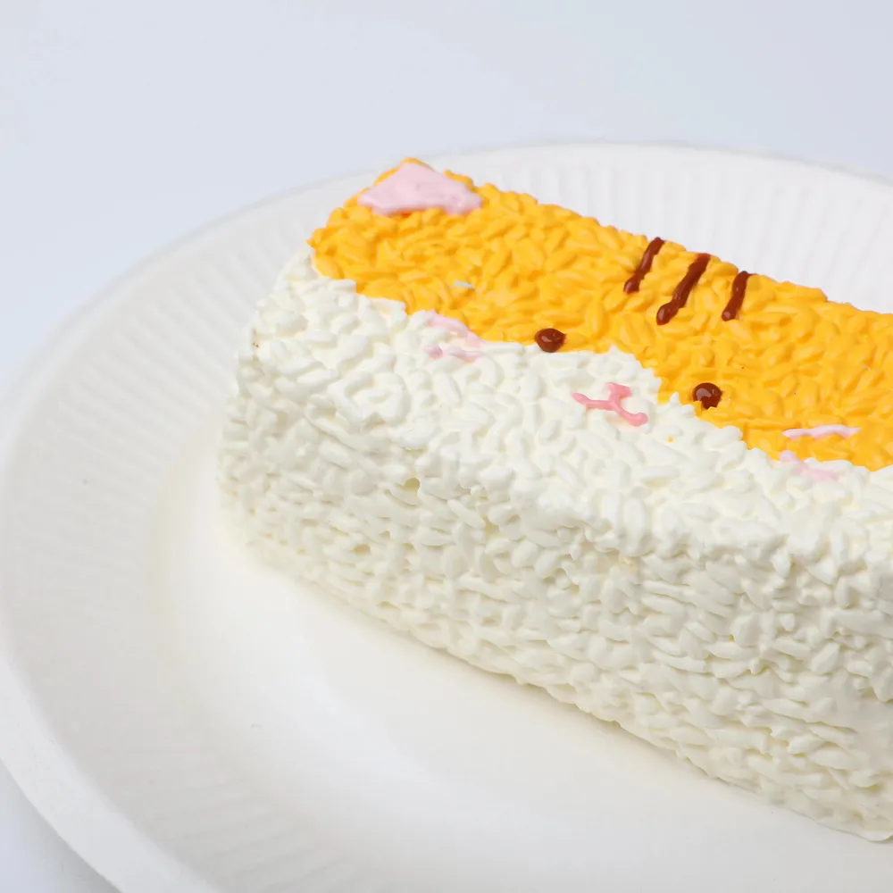 【CT160】Brown Tabby Cat Long Rice Ball Squishy Toy — photo 4