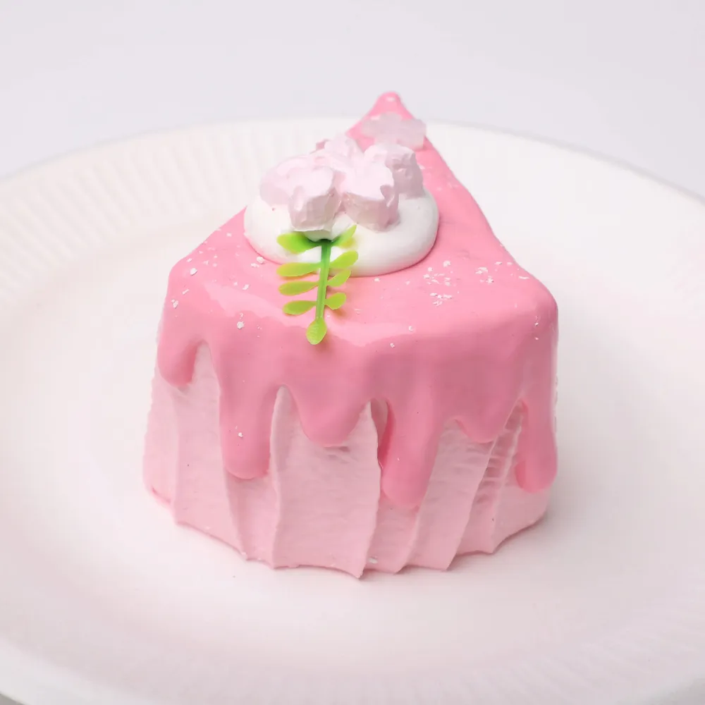 【CT189】A Piece of Sakura - Cherry Blossom Sliced Cube Cake Squishy Toy — photo 5