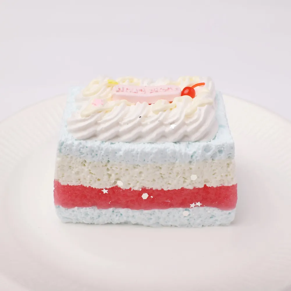 【CT226】Blue Striped Square Cake Squishy Toy — photo 2