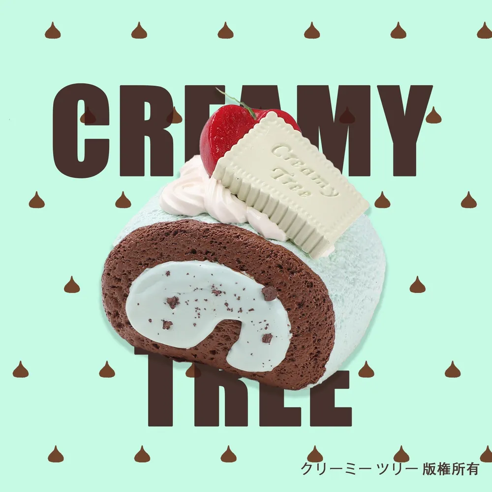 【CT265】Mint Chocolate Swiss Roll Squishy Toy