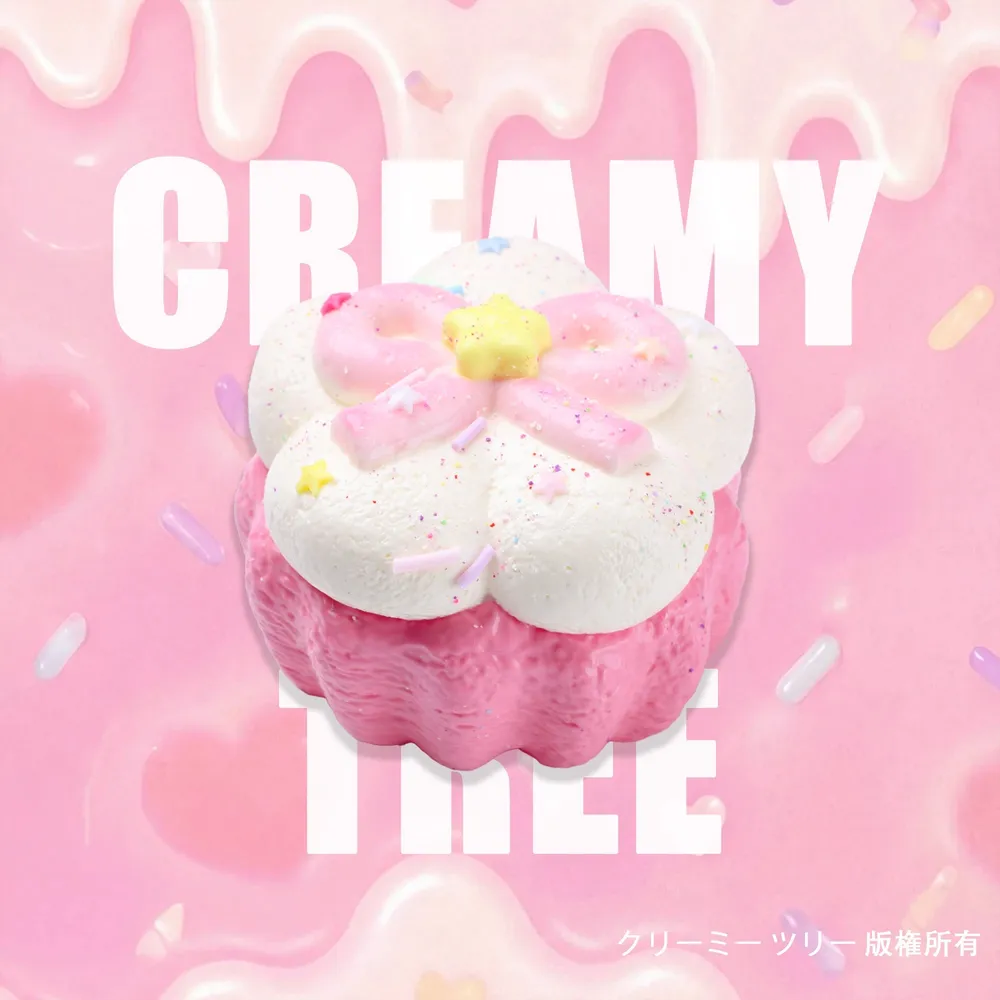 【CT291】Ribbon Flower Cream Tart Squishy Toy