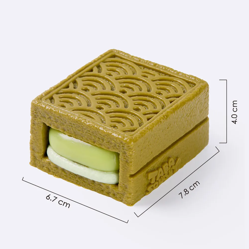 墨绿色方形夹心饼干	Dark Green Square Sandwich Cookie Taba Squishy — photo 2
