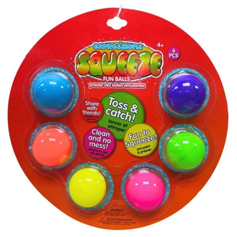 Expressions Rainbow Squeeze Ball Fidget Toys – Colorful Stress Relief Sensory Squishy Set