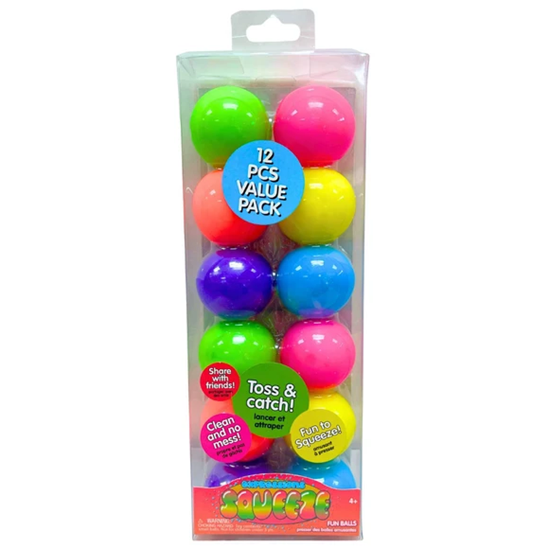 Expressions Rainbow Squeeze Ball Fidget Toys – Colorful Stress Relief Sensory Squishy Set