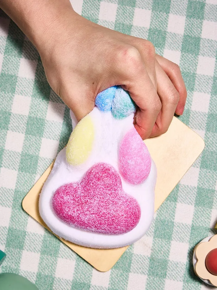 Flocked Big Colorful Paw Taba Squishy — photo 4