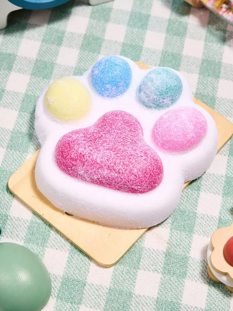 Flocked Big Colorful Paw Taba Squishy — photo 6