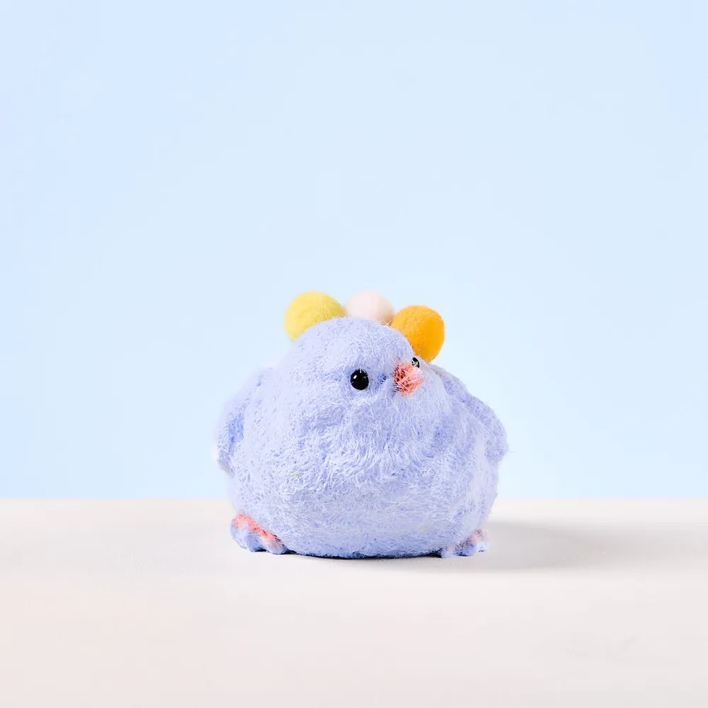 Flocked Blue Chick Taba Squishy