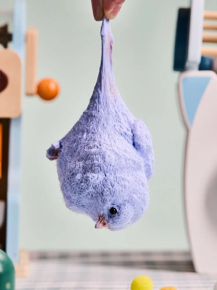 Flocked Blue Chick Taba Squishy — photo 5