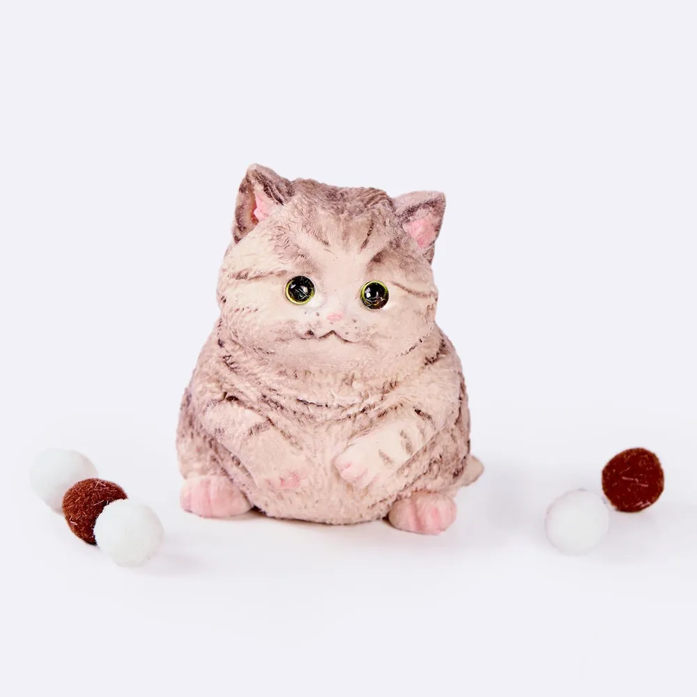 Flocked Brown Cat Taba Squishy
