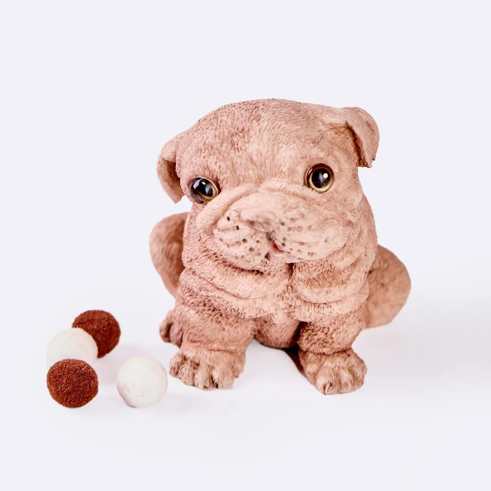 Flocked Brown Shar Pei Taba Squishy