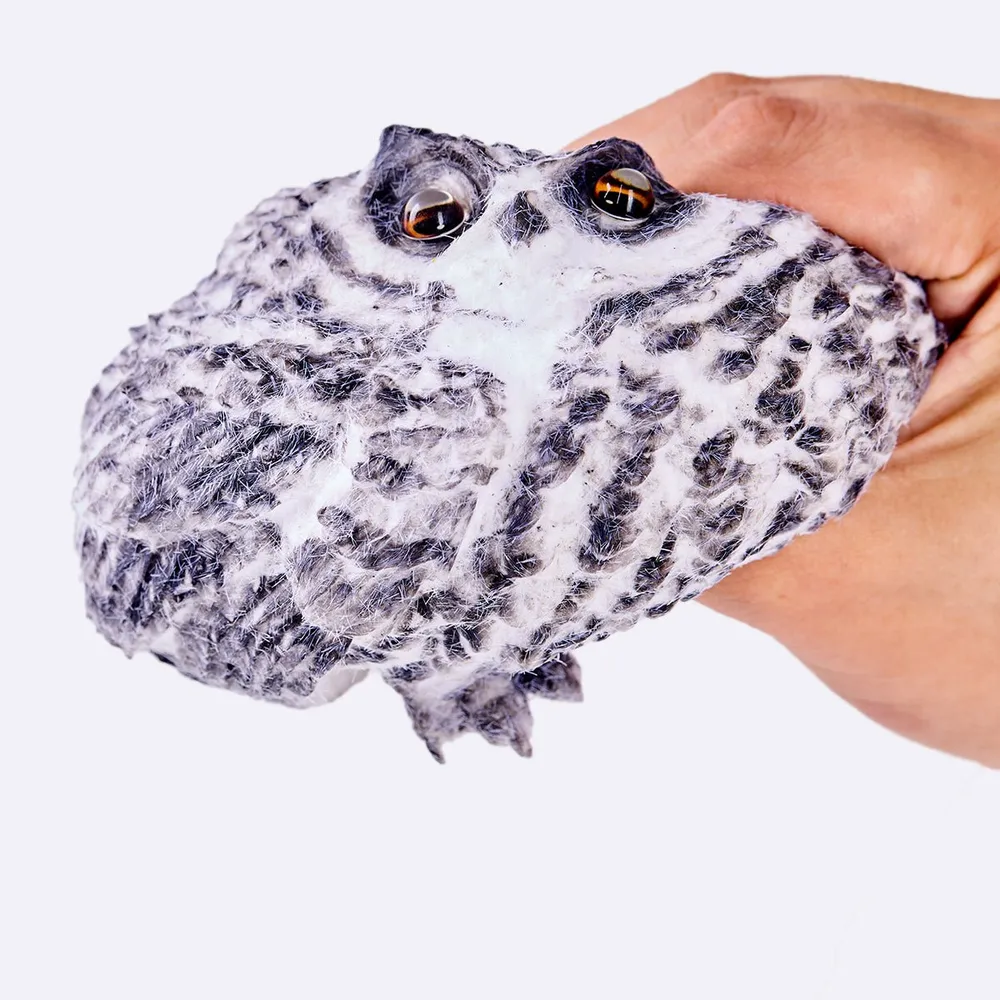 Flocked Gray Owl Taba Squishy — photo 3