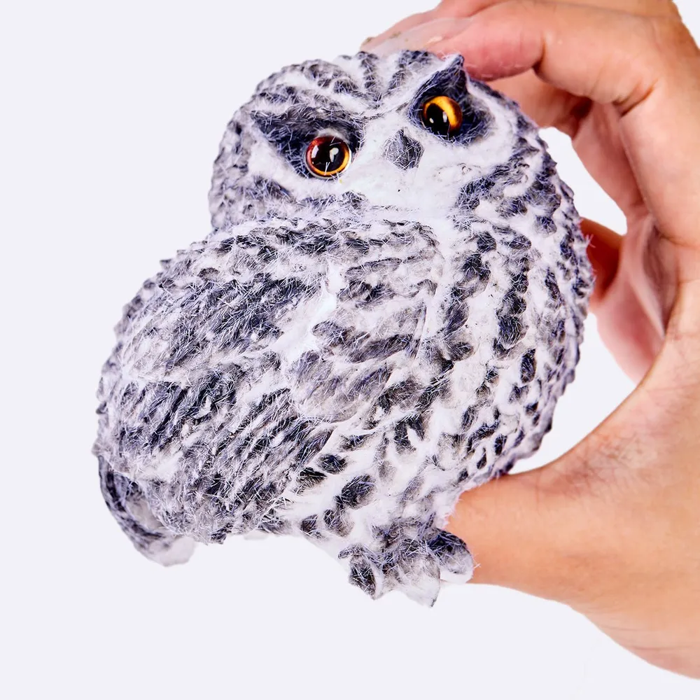 Flocked Gray Owl Taba Squishy — photo 4