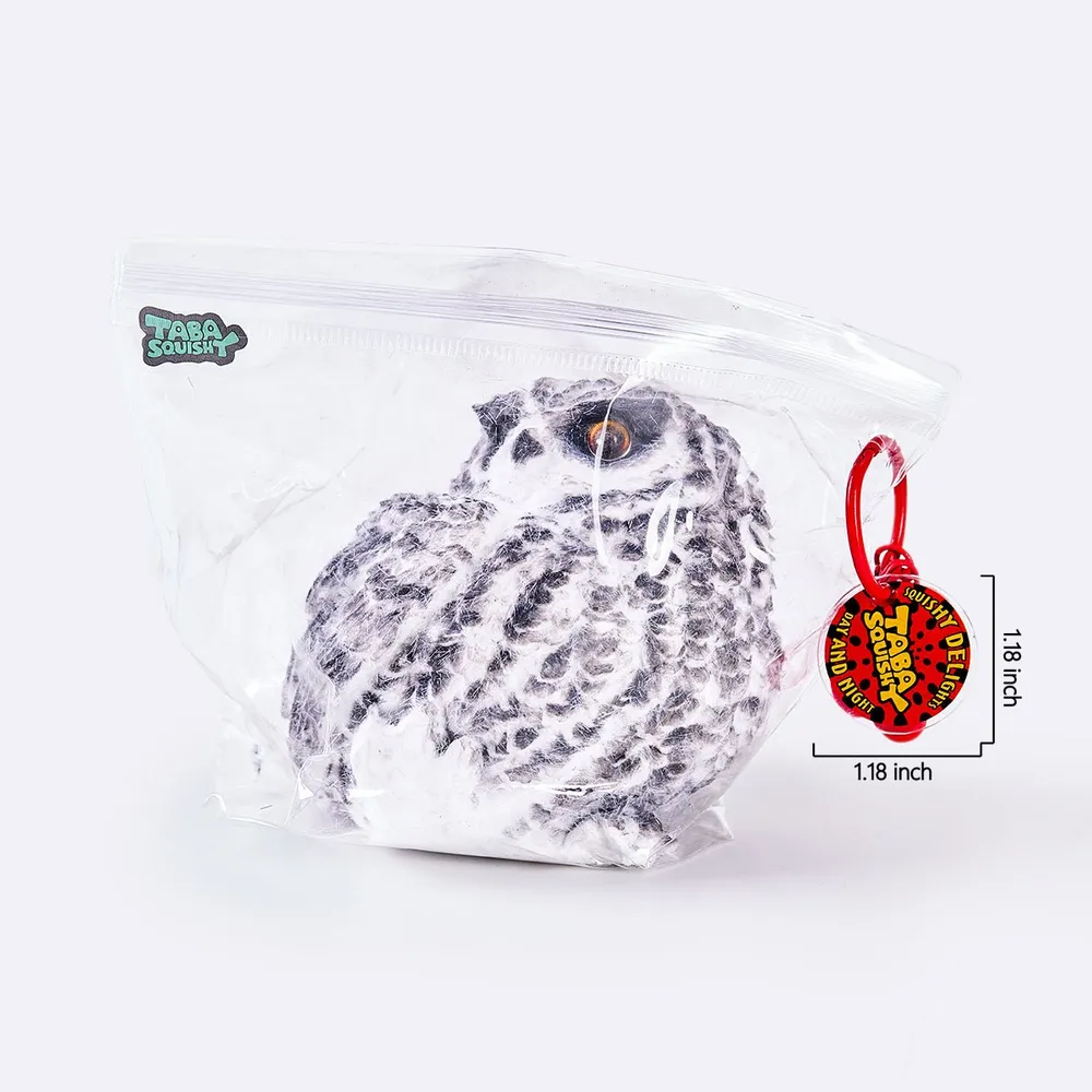 Flocked Gray Owl Taba Squishy — photo 6