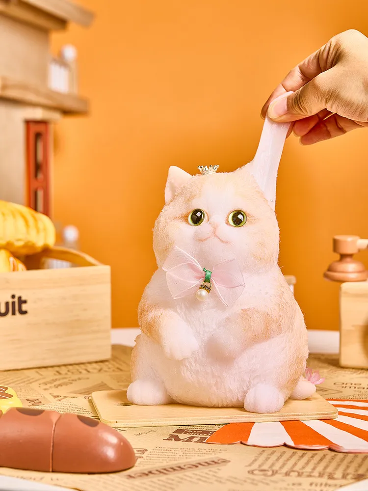 Flocked Jumbo Kitty Cat Taba Squishy — photo 4