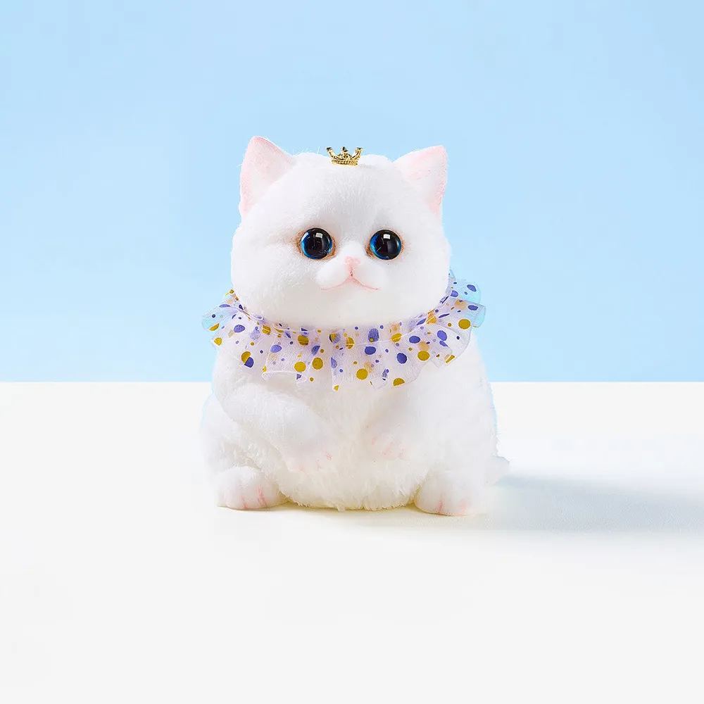 Flocked Jumbo White Cat Taba Squishy