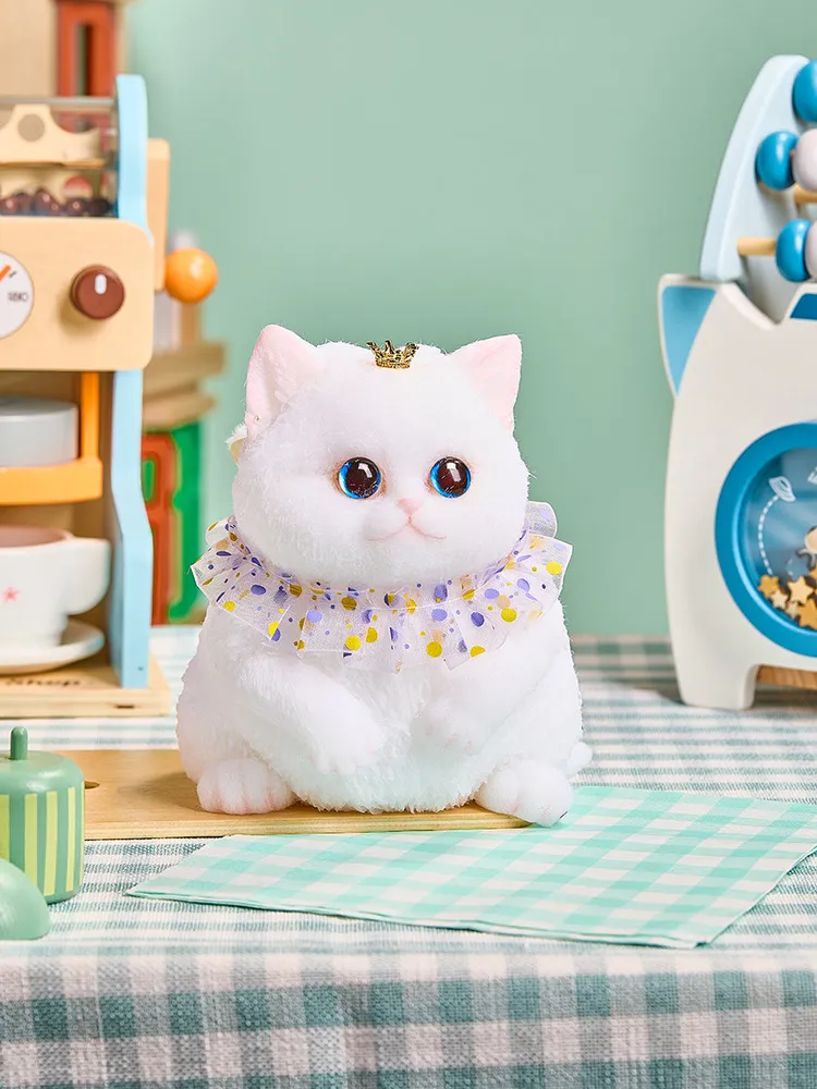 Flocked Jumbo White Cat Taba Squishy — photo 2