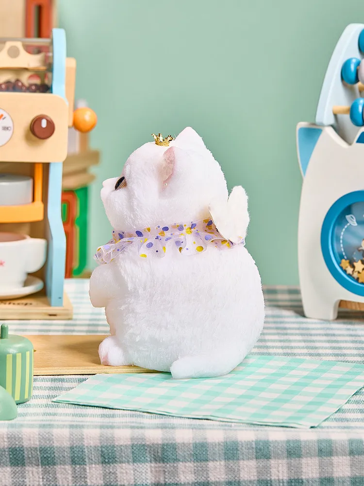 Flocked Jumbo White Cat Taba Squishy — photo 3