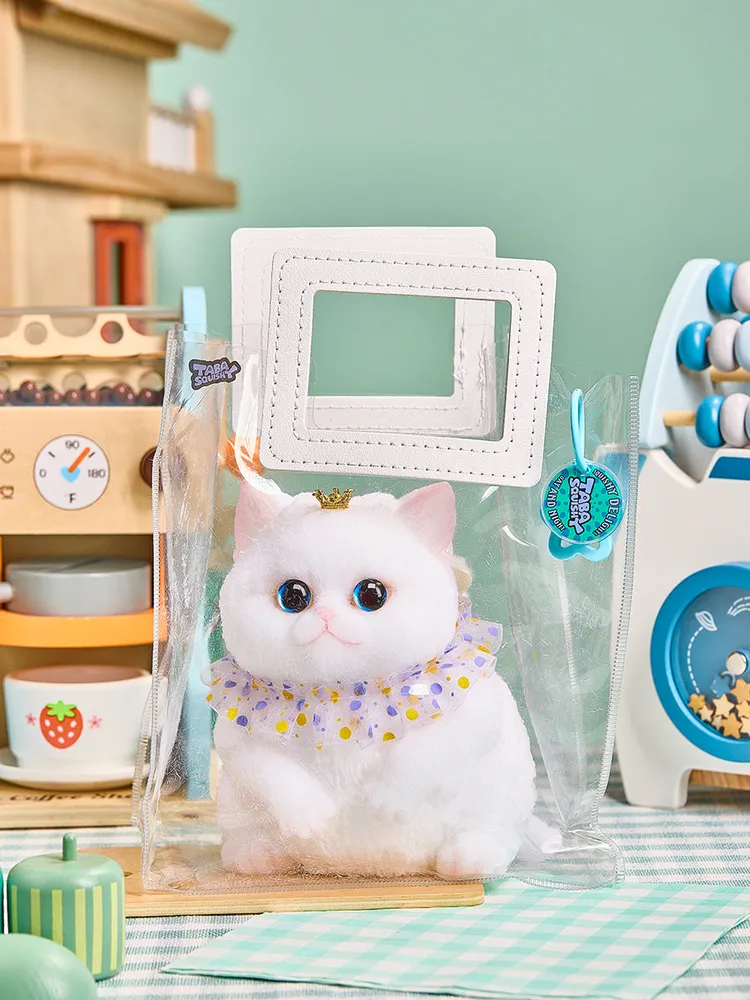 Flocked Jumbo White Cat Taba Squishy — photo 4