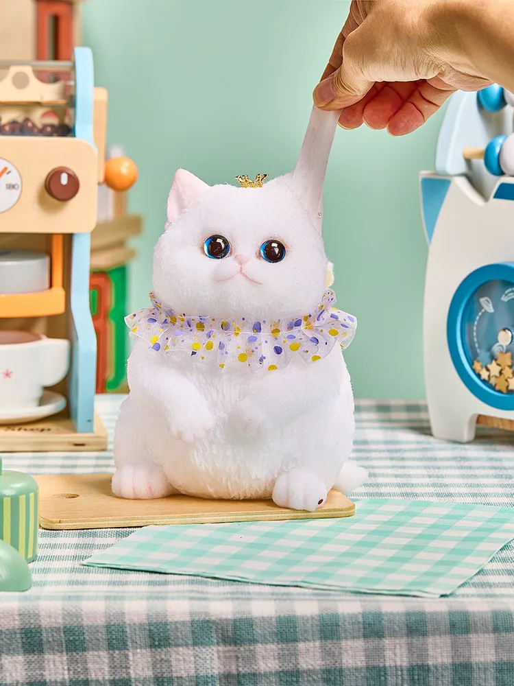 Flocked Jumbo White Cat Taba Squishy — photo 5