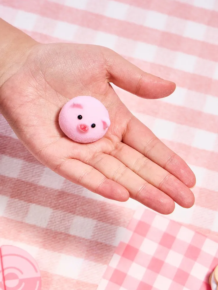 Flocked Mini Pink Pig Ball Taba Squishy — photo 4