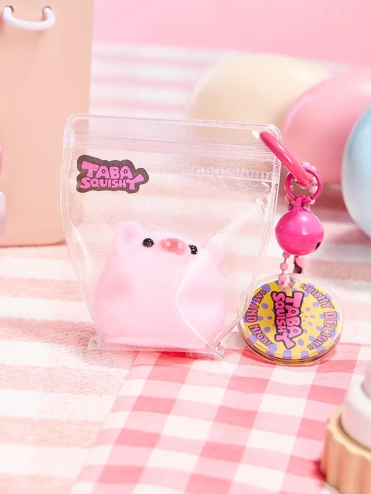 Flocked Mini Pink Pig Ball Taba Squishy — photo 5