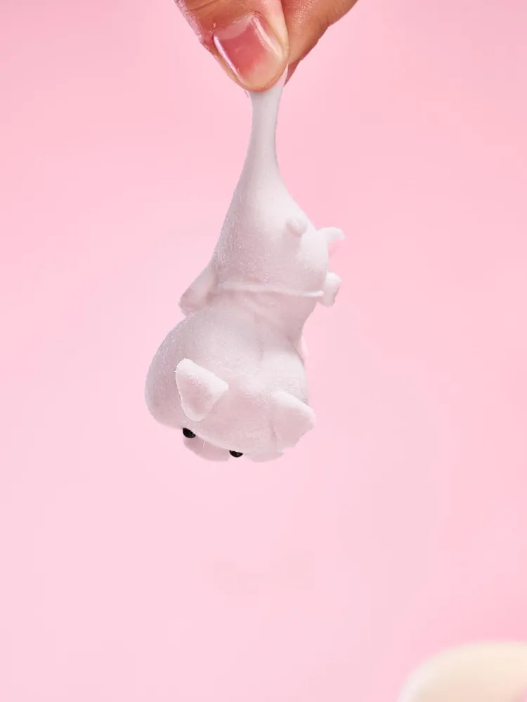 Flocked Mini Pink Pig Taba Squishy — photo 3