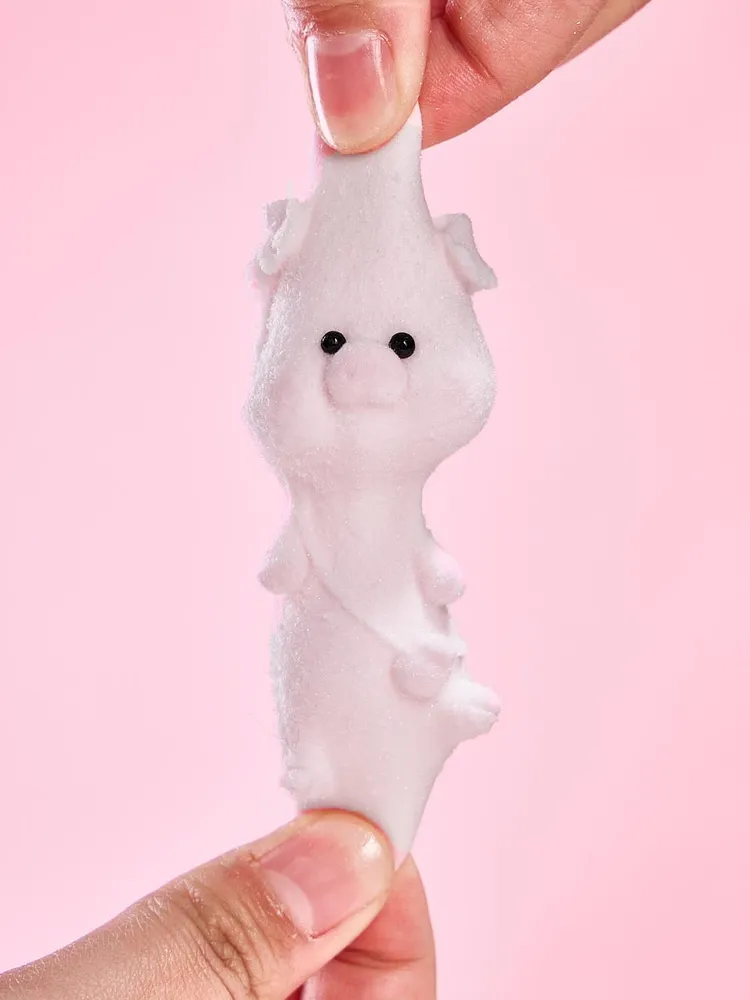 Flocked Mini Pink Pig Taba Squishy — photo 2