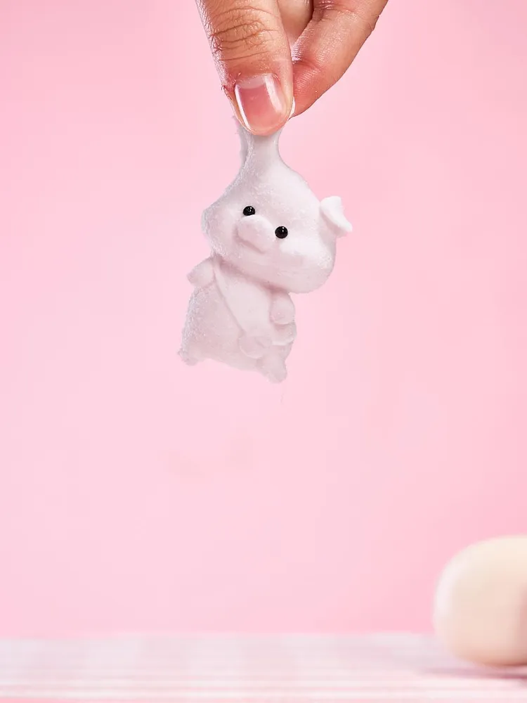 Flocked Mini Pink Pig Taba Squishy — photo 3