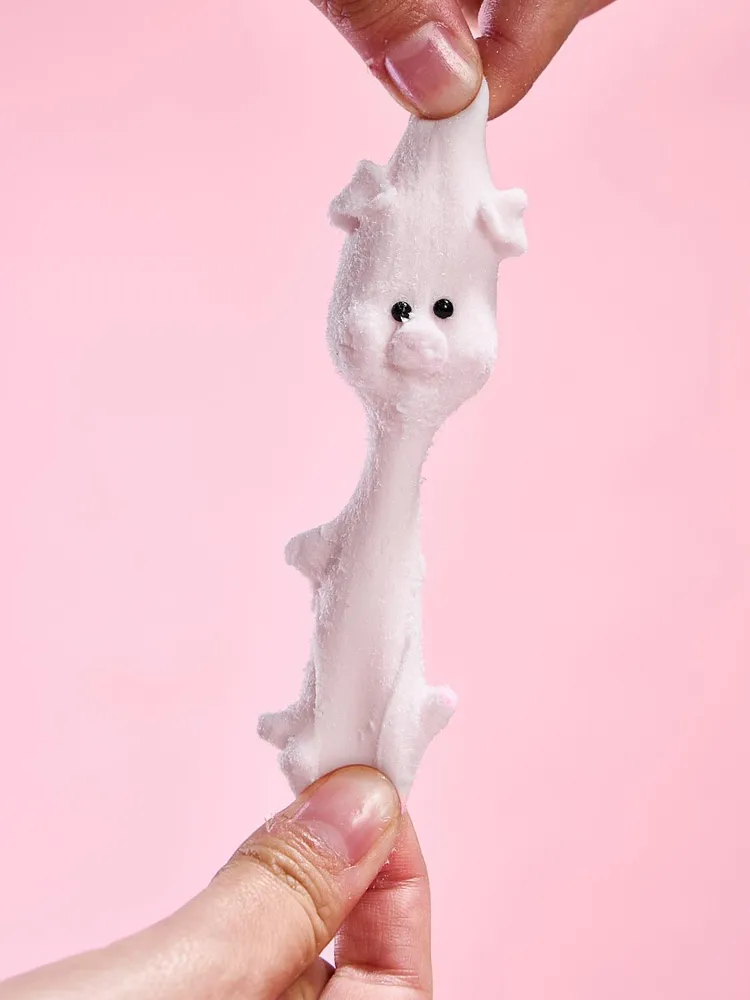 Flocked Mini Pink Pig Taba Squishy — photo 2