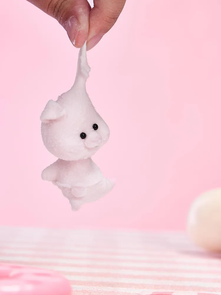 Flocked Mini Pink Pig Taba Squishy — photo 3