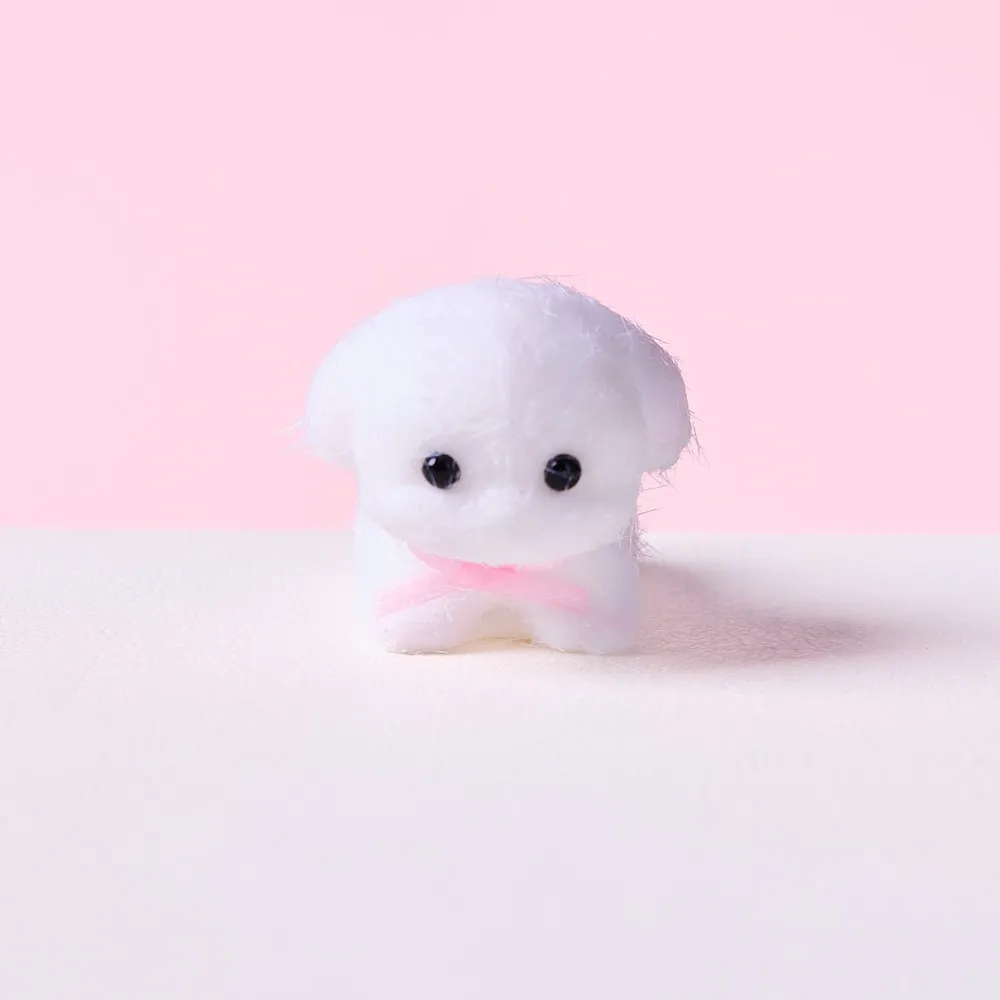 Flocked Mini White Dog Taba Squishy
