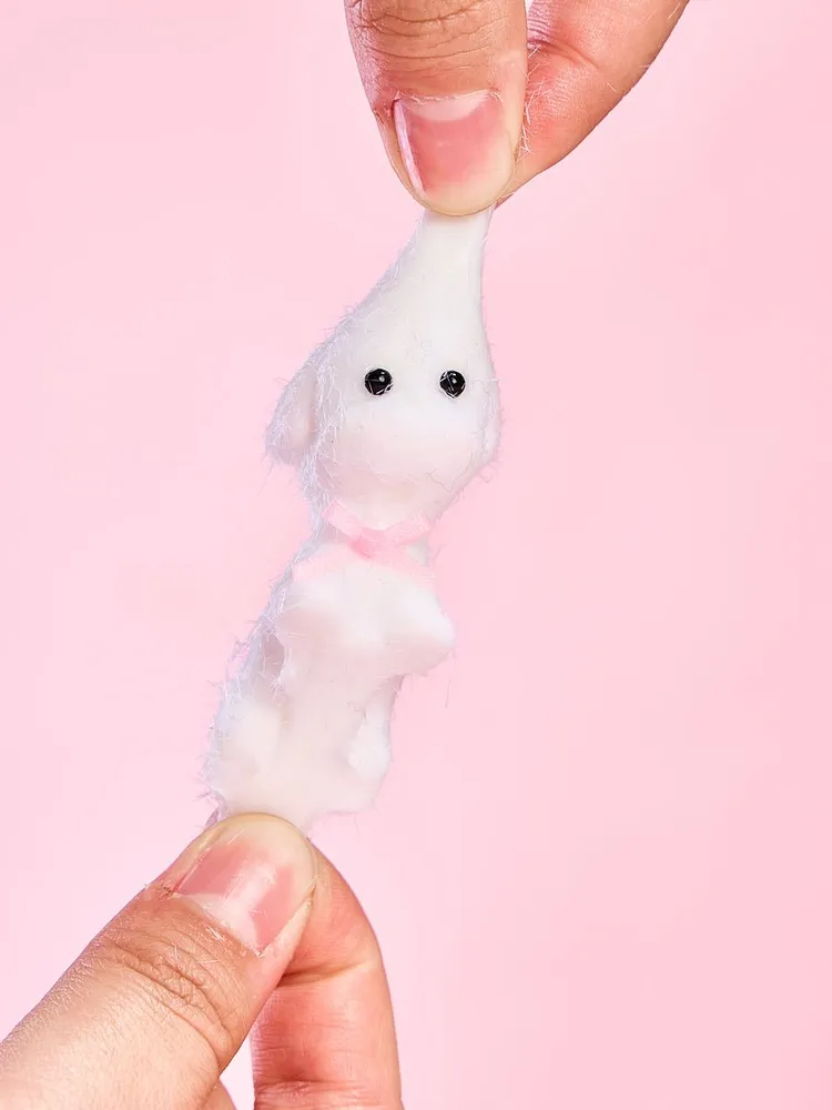 Flocked Mini White Dog Taba Squishy — photo 3