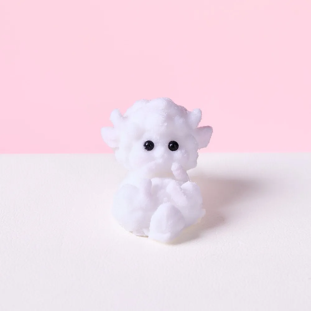 Flocked Mini White Lamb Taba Squishy