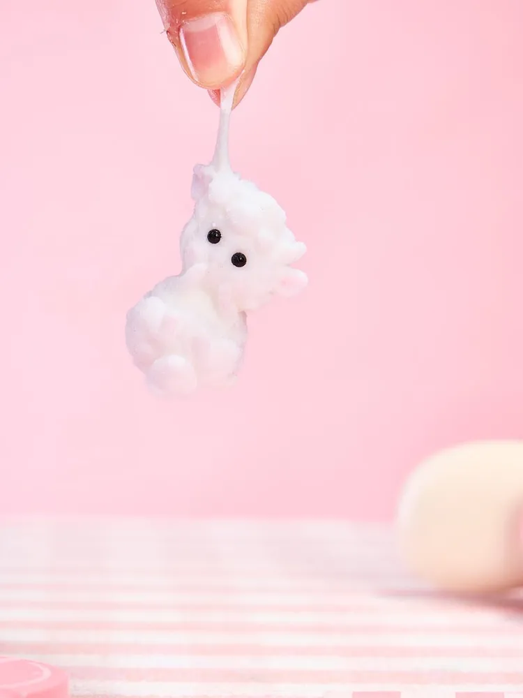 Flocked Mini White Lamb Taba Squishy — photo 2