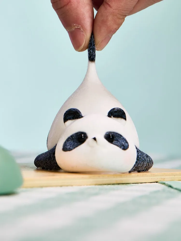Flocked Panda Taba Squishy — photo 4