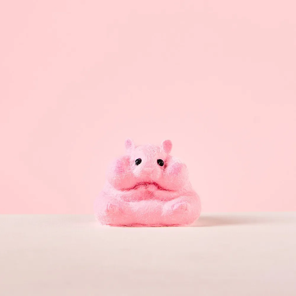 Flocked Pink Hamster Taba Squishy