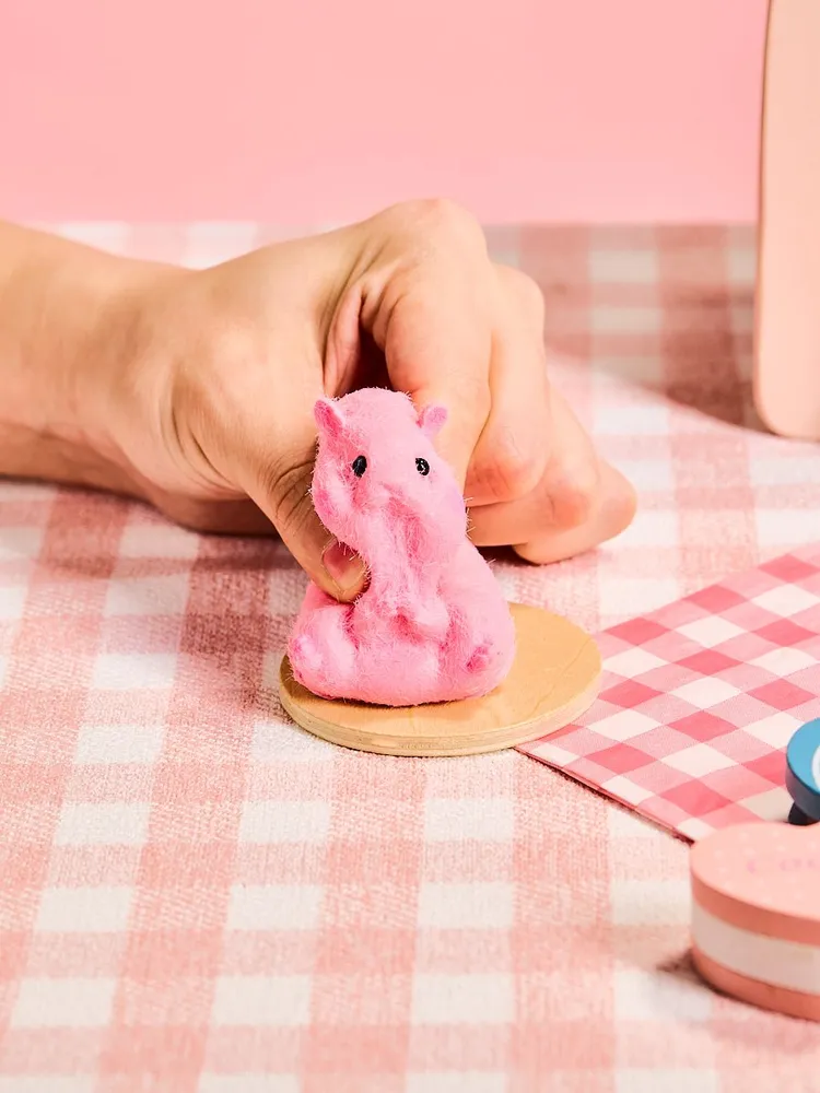 Flocked Pink Hamster Taba Squishy — photo 2