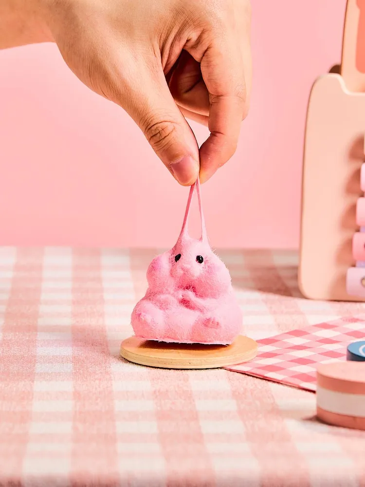 Flocked Pink Hamster Taba Squishy — photo 3