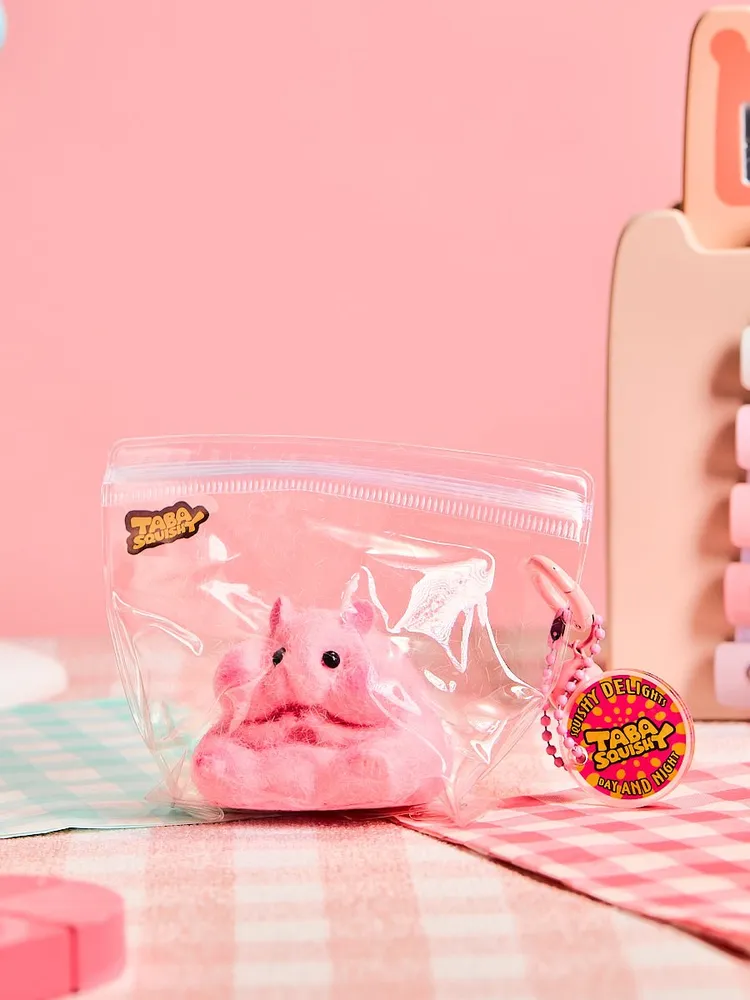 Flocked Pink Hamster Taba Squishy — photo 5
