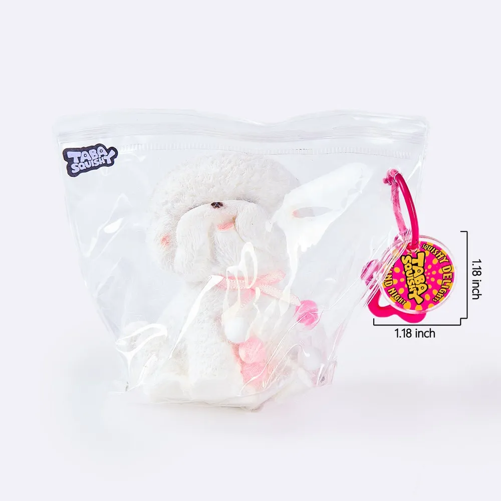 Flocked White Bichon Taba Squishy — photo 6