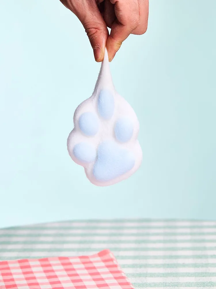 Flocked White-blue Paw Taba Squishy — photo 3