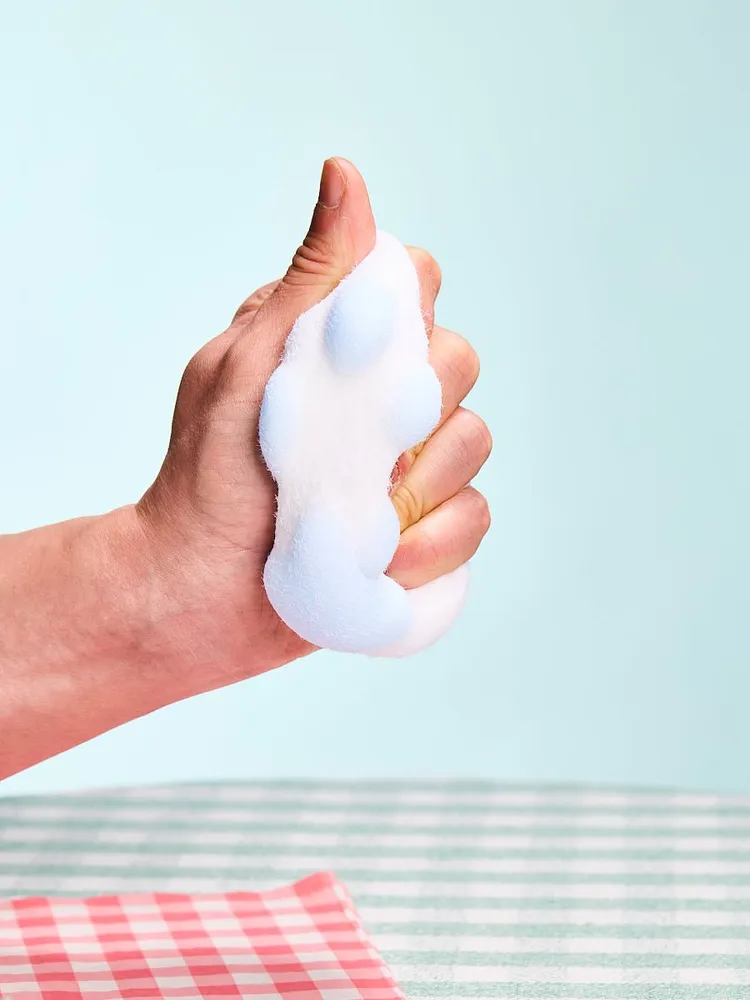 Flocked White-blue Paw Taba Squishy — photo 4