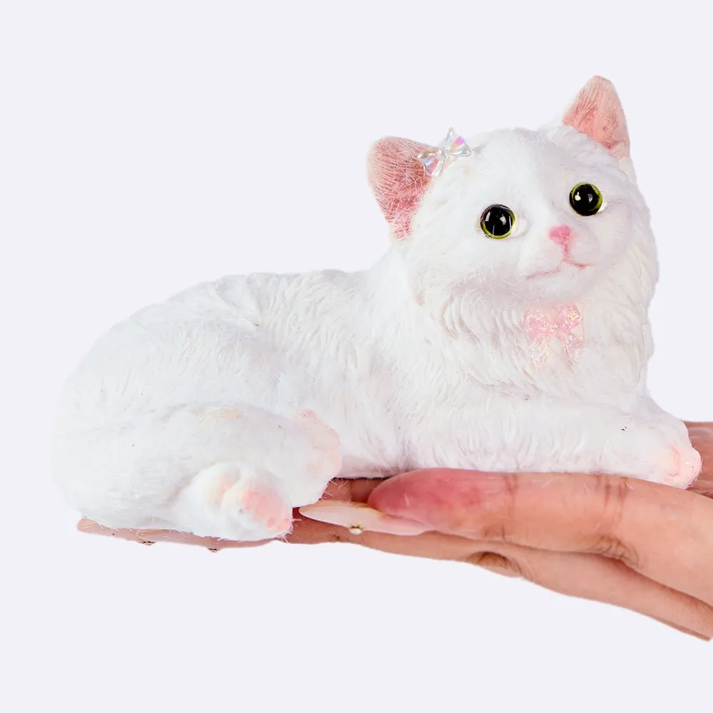 Flocked White Cat Taba Squishy — photo 4
