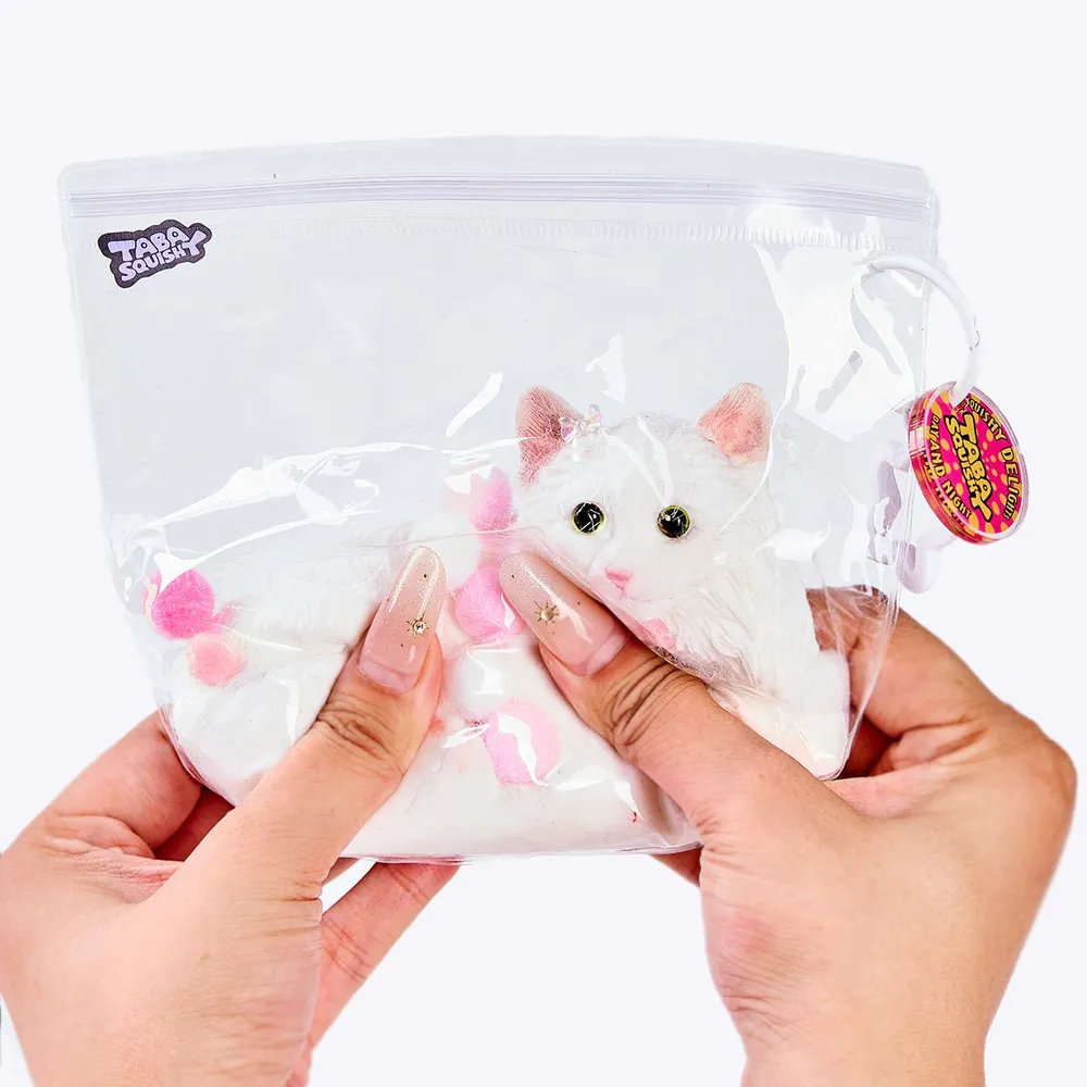 Flocked White Cat Taba Squishy — photo 5
