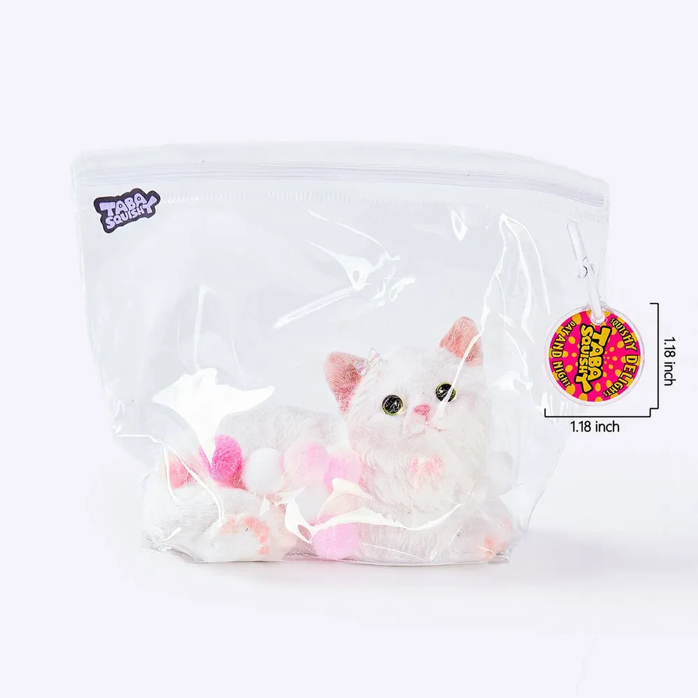 Flocked White Cat Taba Squishy — photo 6